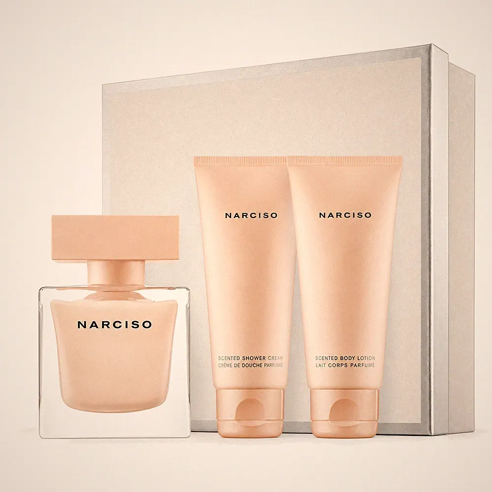 Narciso Rodriguez NARCISO EDP Poudrée Set mit 2x Pflege 50ml+50ml+50ml