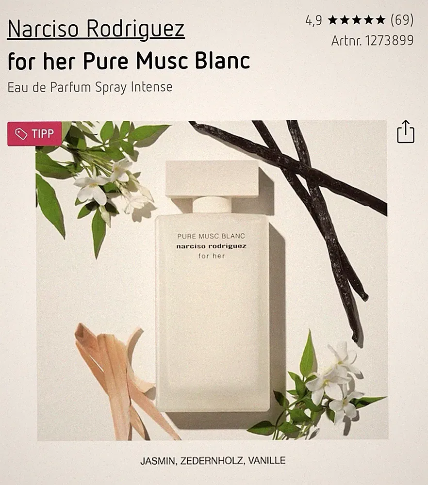 Narciso Rodriguez Pure Musc Blanc For Her 30ml