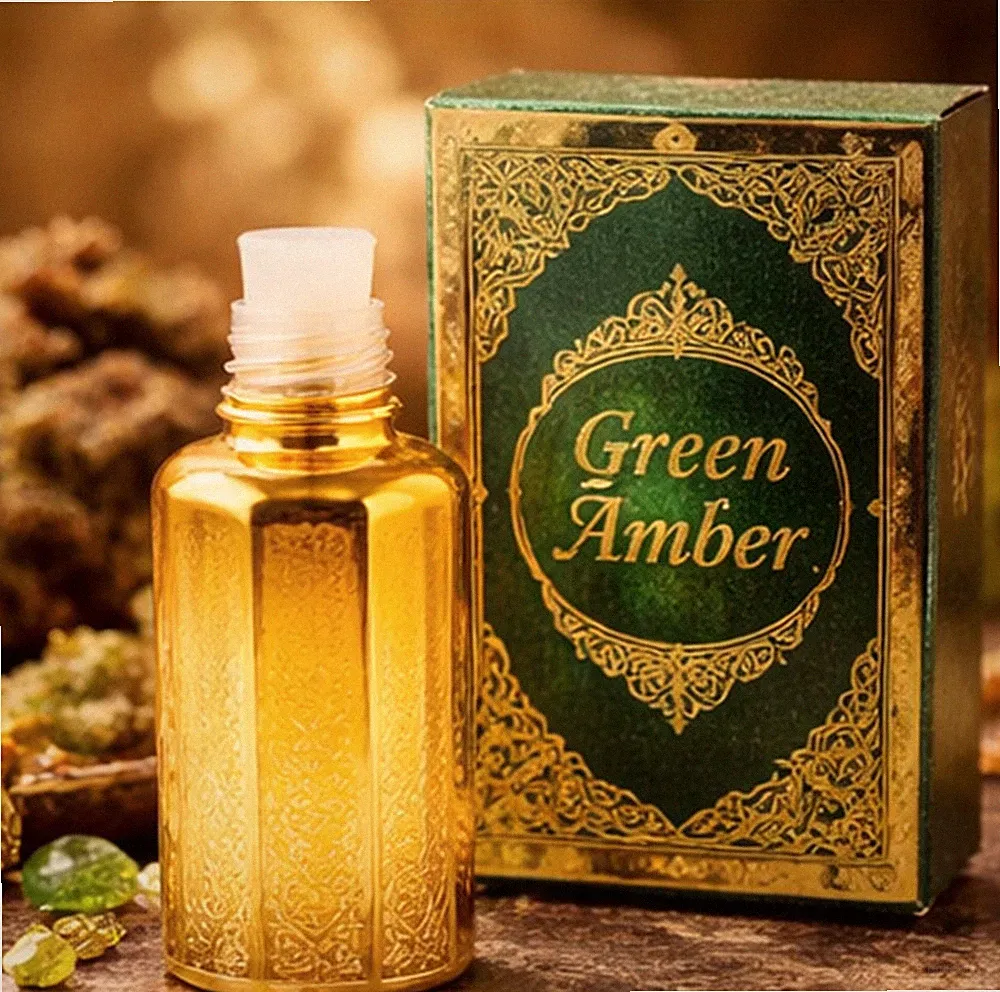 Natural Green Amber Attar Parfümöl 12ml - Alkoholfrei Unisex