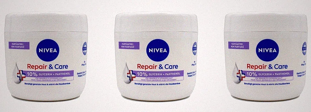 Nivea Repair & Care 10% Glycerin + Panthenol Creme , 3x400ml EAN4006000038933