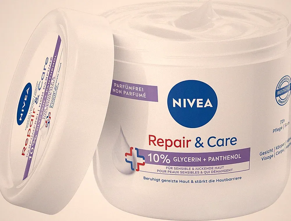 NIVEA Repair & Care Creme parfümfrei Körpercreme Panthenol Glycerin 400 ml