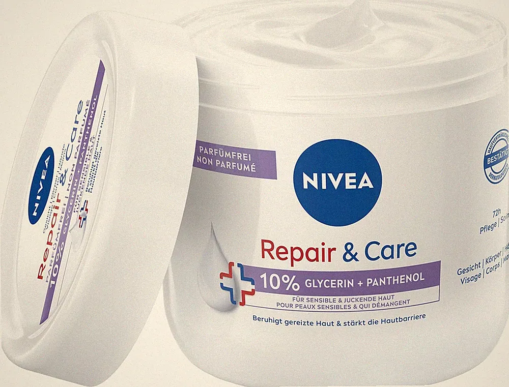 NIVEA Repair & Care Creme parfümfrei Körpercreme Panthenol Glycerin 400 ml