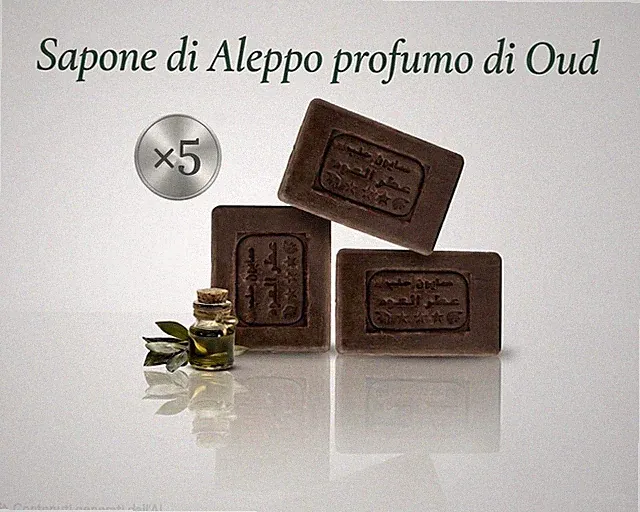 Nr. 5 Stück Aleppo Seife Duft Holz von Oud Mimea Natur 100% 125 gr