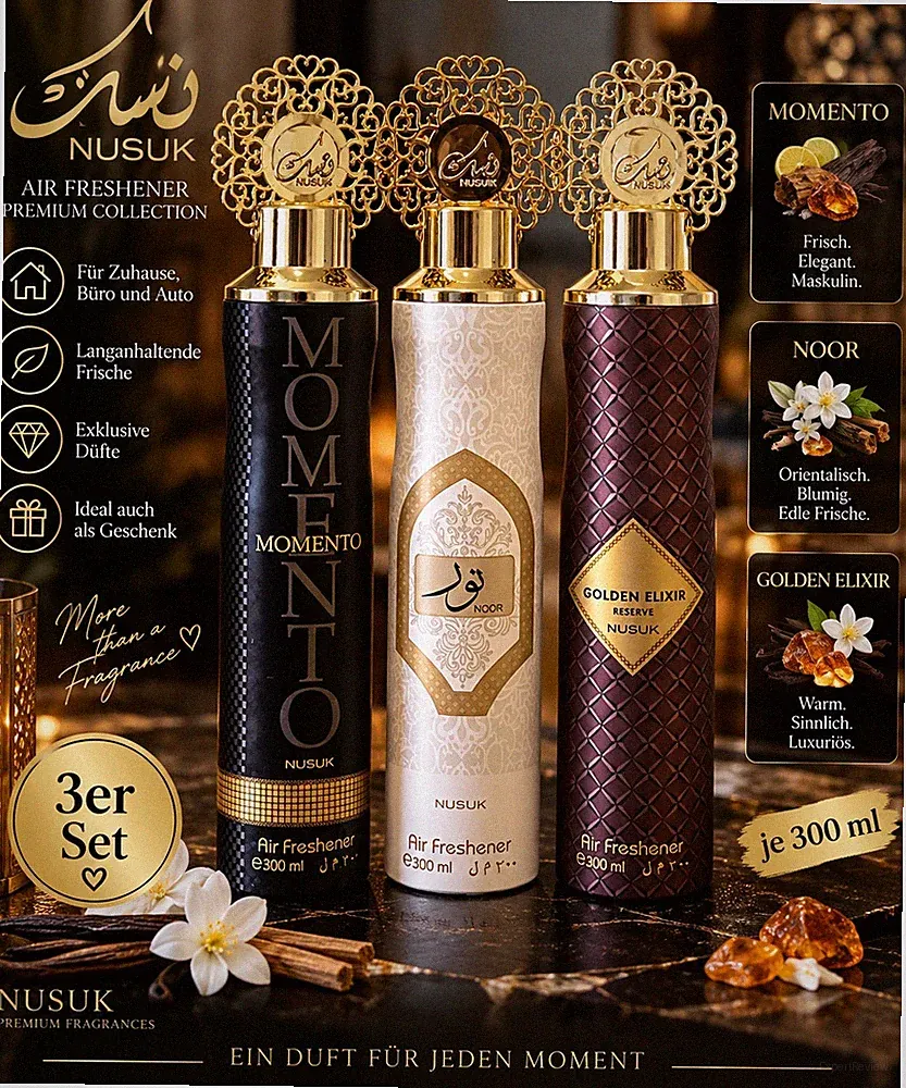 NUSUK Lufterfrischer 300ml Raumduft Raumspray Raumparfum Duftspray Orientalisch