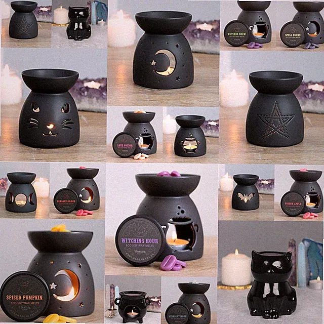 Ölbrenner Wachswärmer Gothic Pagan Black Magic Designs