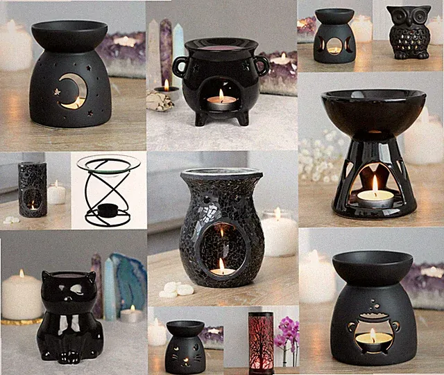 Ölbrenner Wachswärmer - schwarze Designs Aroma Geschenk