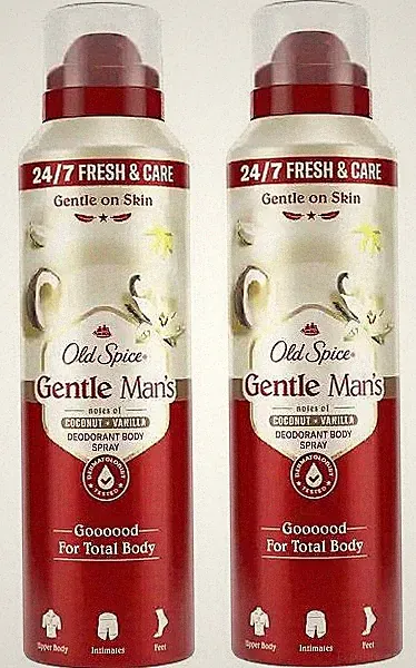 Old Spice Gentle Man's Coconut + Vanilla Deo Spray Bodyspray Fußspray 2 x 140ml
