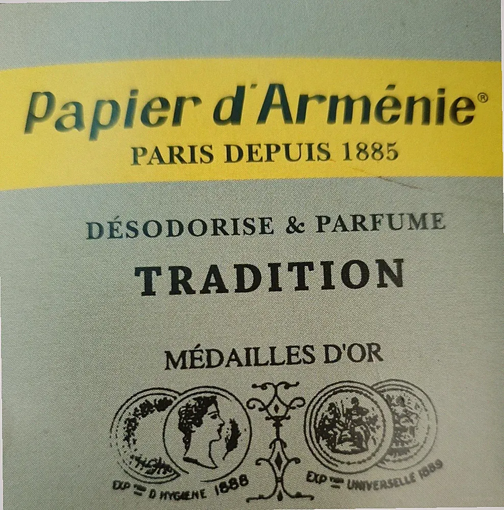 orig Papier d' Armènie Tradition parfum Räuchern Raumduft Paris 1885 Weihrauch