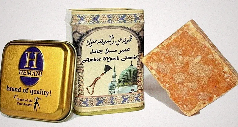 Original HEMANI Amber Musk Jamid Misk Duftstein Alkoholfrei *Arabische Parfüm *