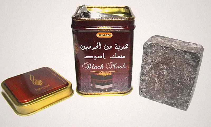 Original HEMANI Musk Jamid Black, Misk Duftstein, Alkoholfrei, Moschus Schwarz