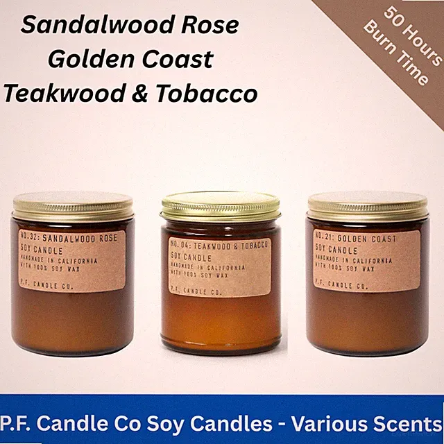 P.F. Candle Co. Duft Sojawachs Standard Glas Kerze - 3 Düfte. 7.2oz