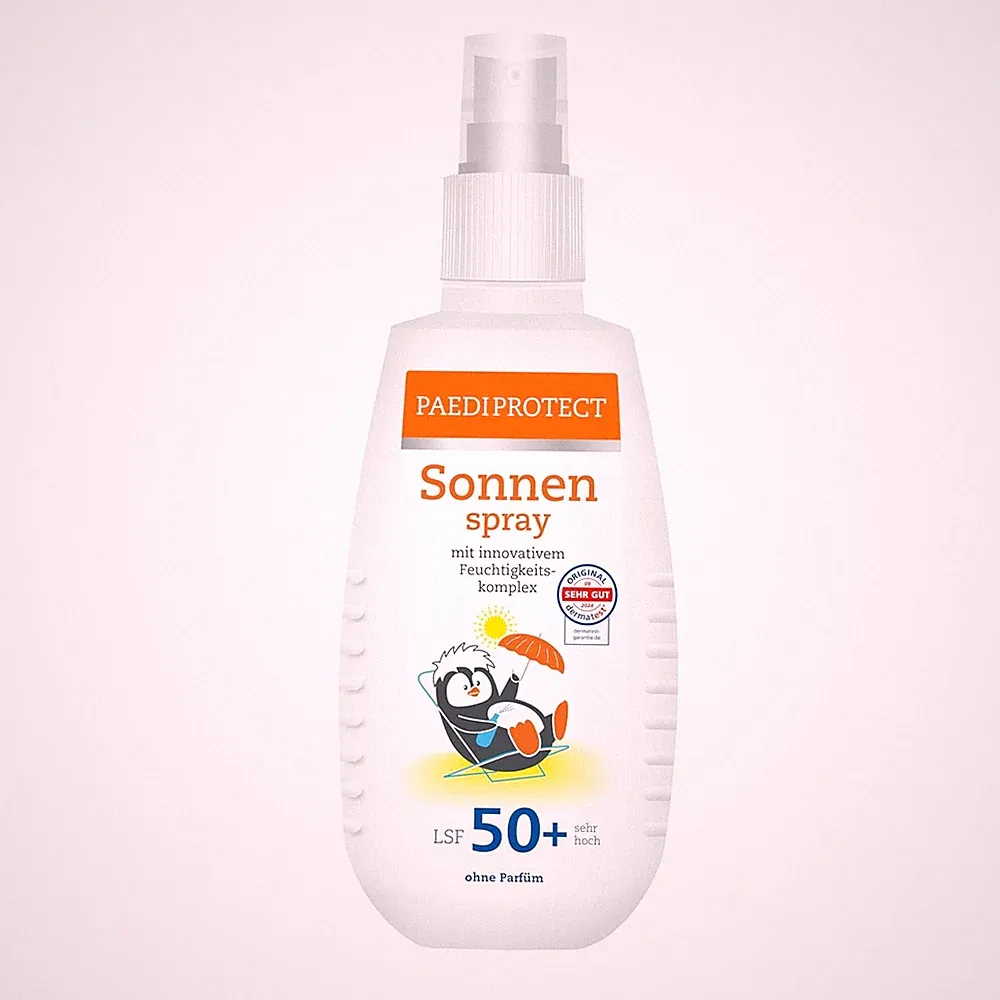PAEDIPROTECT Sonnenspray LSF 50+ 150 ml parfümfrei Gesicht Körper vegan ohne Mik