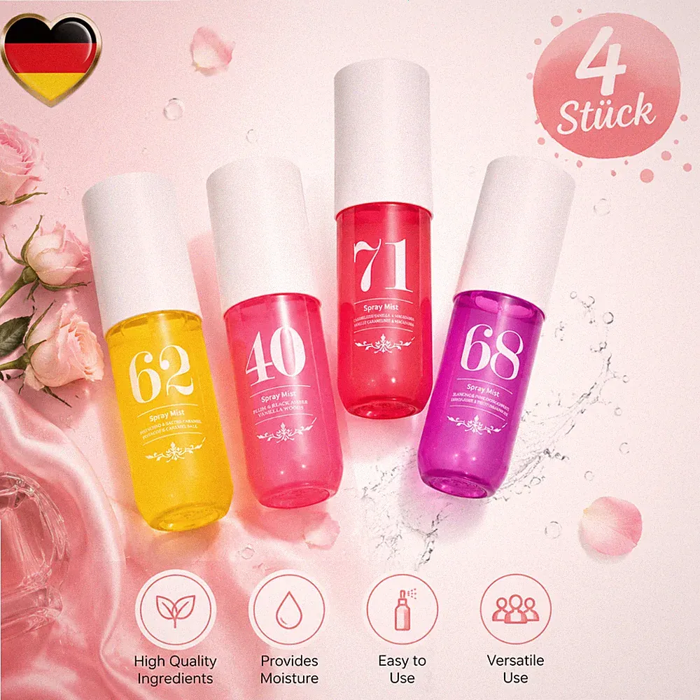 Parfüm Bodyspray Damen 4 Stück 90ml Fruchtig Mist Spray Frisch Aromatisch DE