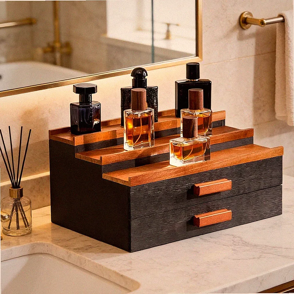 Parfüm Display Ständer Display Regal 3 Ebenen Multifunktionale Organisation Holz