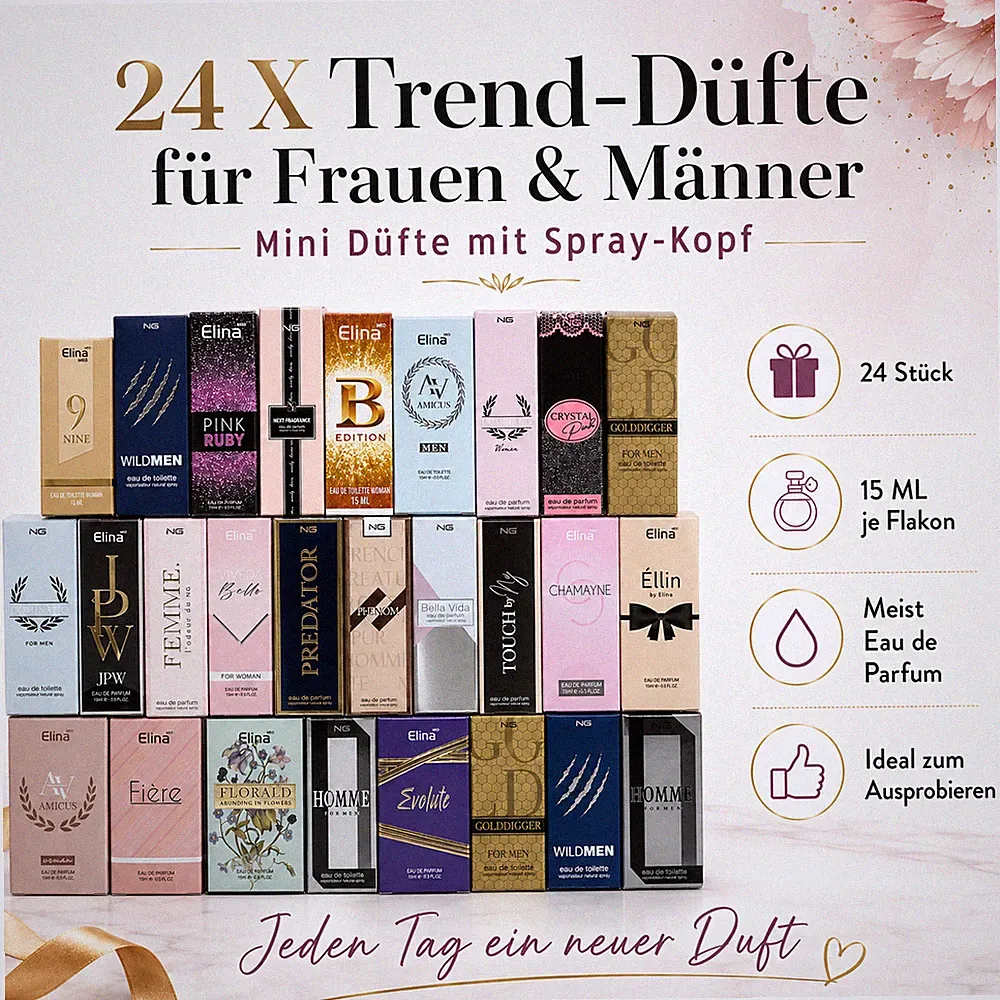 Parfüm Restposten 24 x 15ml Miniaturen Damen/Herren Trend Mini Düfte NEU