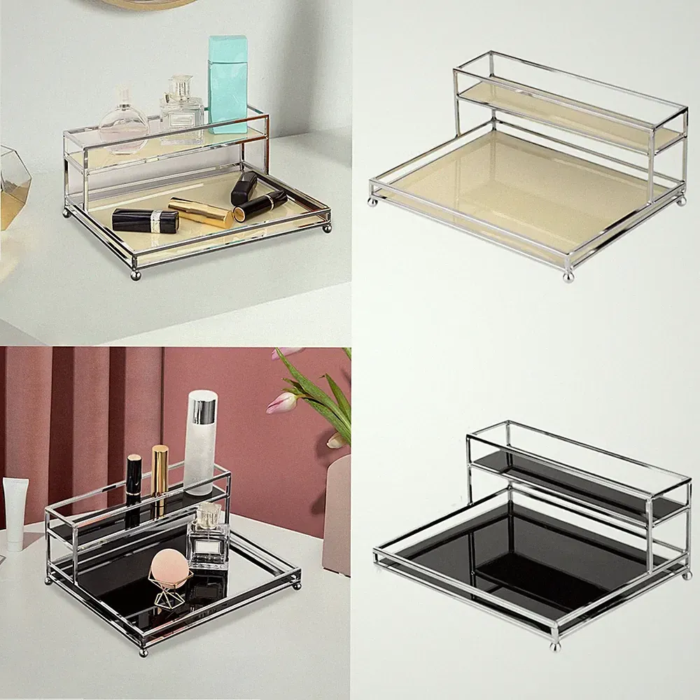 Parfüm Schmuck Organizer Küche Bad Organizer 2 Ebenen Aufbewahrung Regal für