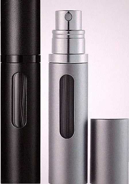 Parfümzerstäuber nachfüllbarer Flakon für 8 ml, mattschwarz & grau