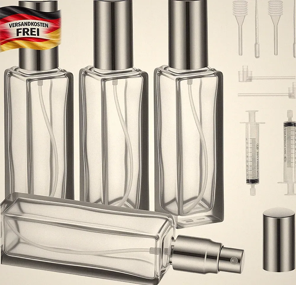 Parfümzerstäuber Set 20 ml Nachfüllbar für Reisen und Alltag, Glas, Feinzerstäub