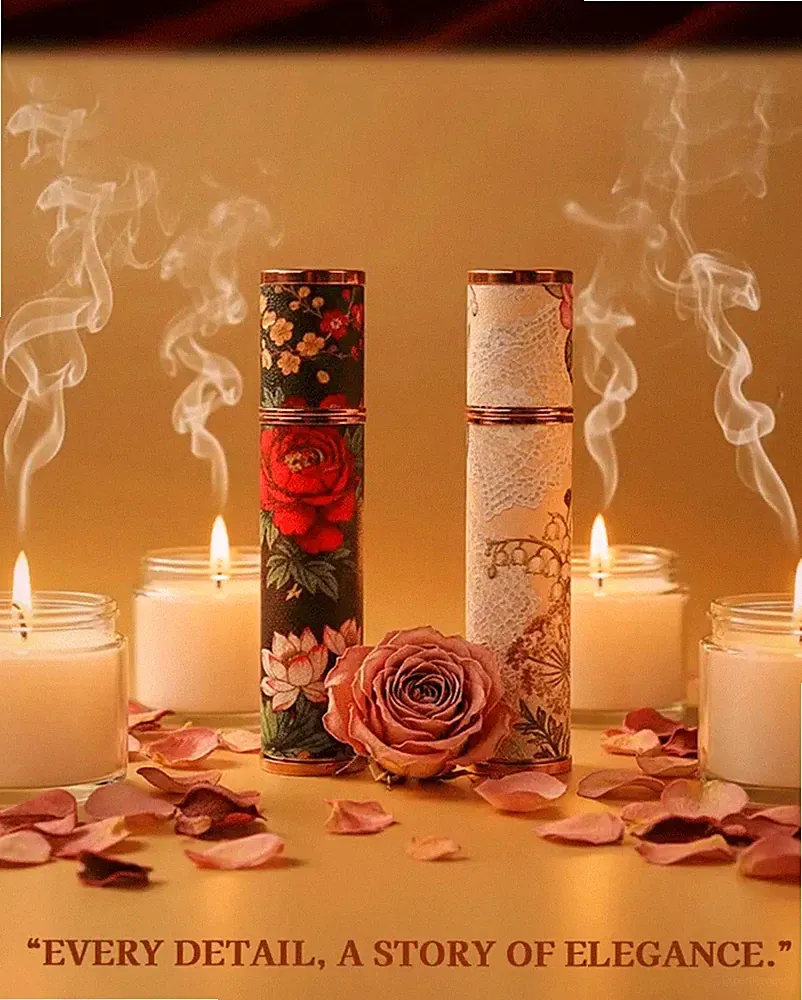 Parfümzerstäuber Vintage blumen leder 10ml