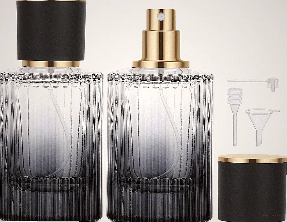 Parfum Flakon Leer, 2 Stück Parfümzerstäuber 50ml, Parfum Reise Zerstäuber, Tra