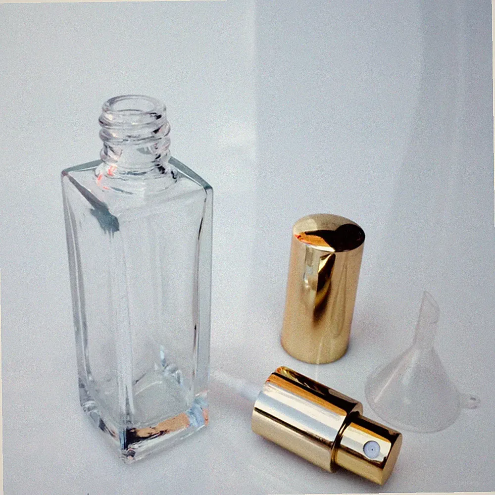 Parfum Flakon - Parfum Flasche -GLAS- leer - NEU + Trichter -30ml-GOLD-304G