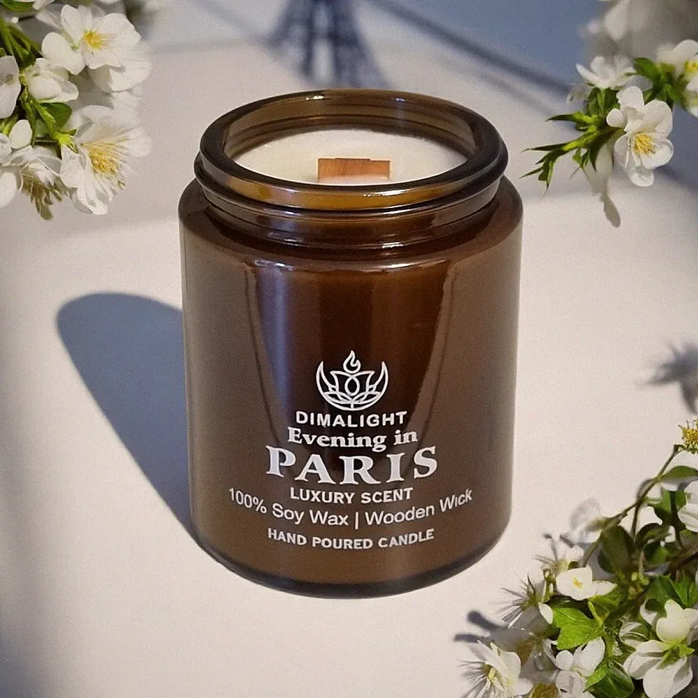 Paris Luxus Duftkerze Sojawachs, Holzdocht Öko Kerze, Raumduft