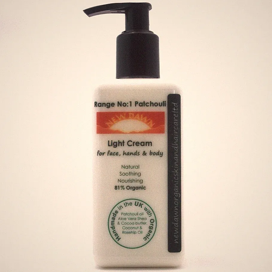 PATCHOULI LEICHTE CREME - Neue Dawn Bio handgefertigte Hautpflege für Gesicht, Körper & Hände