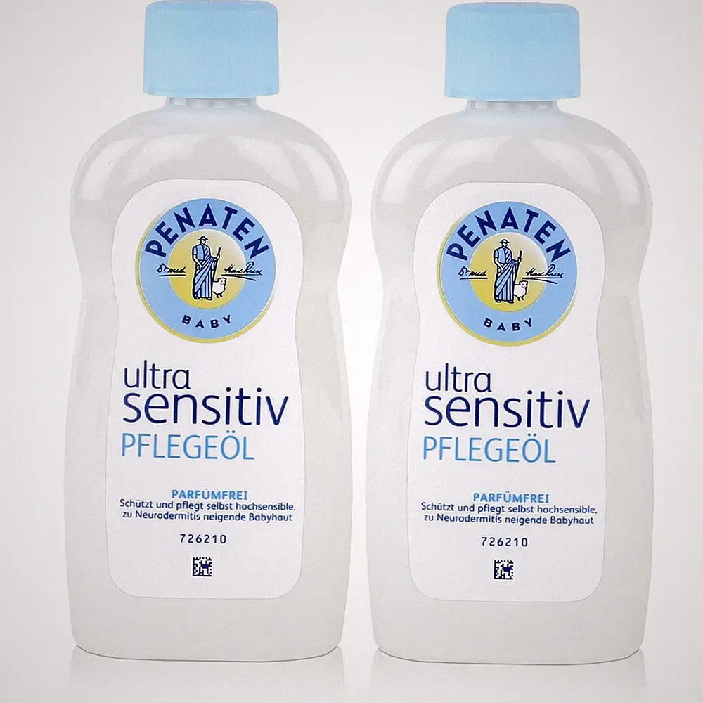 Penaten Baby ultra sensitiv Pflegeöl 200ml - Parfümfrei (2er Pack)