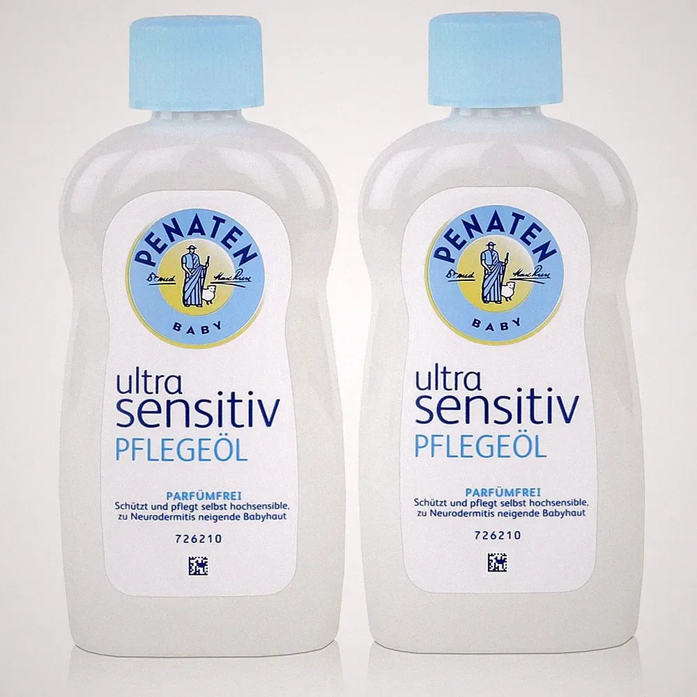 Penaten Baby ultra sensitiv Pflegeöl 200ml - Parfümfrei (2er Pack)