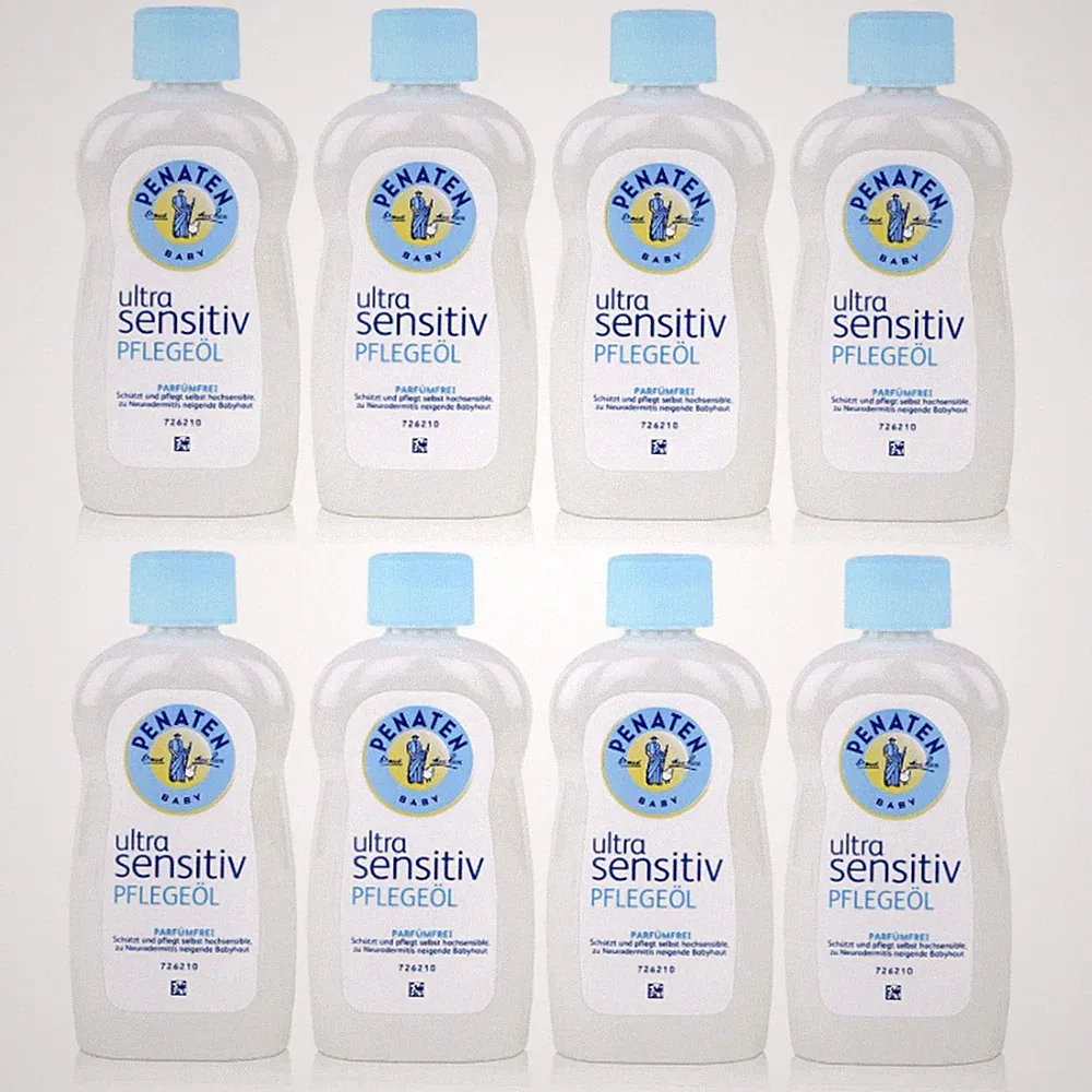 Penaten Baby Ultra Sensitiv Pflegeöl parfümfrei Körperöl empf. Haut 8 x 200ml