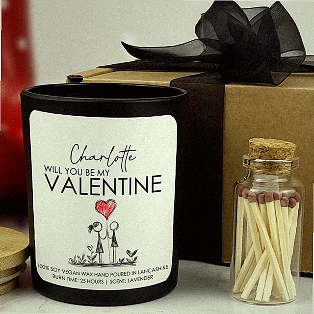 Personalisierte Valentinstag Kerze Geschenk Paar Geschenk Duft Sojawachs Stab Paar