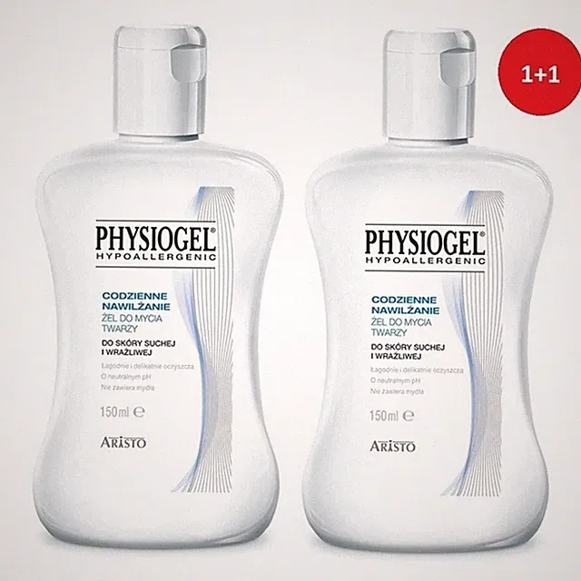 Physiogel Gesichtsreinigungsgel für trockene und empfindliche Haut, 2 x 150 ml