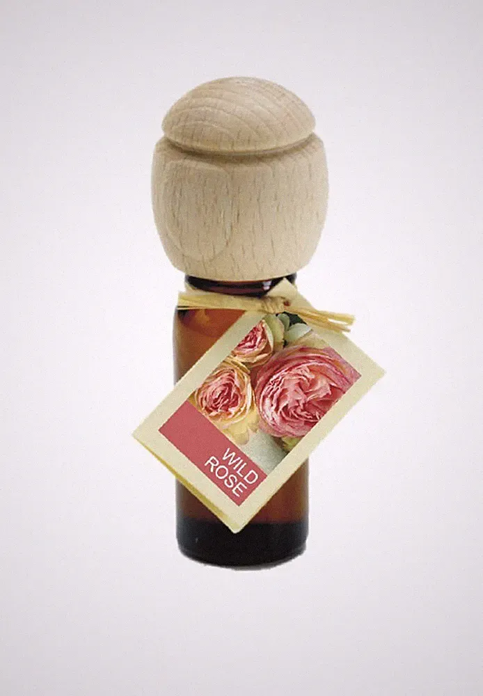 Piccolino Duftöl Raumduft mit Buchenholzkopf Diffuser Parfümöl Wildrose 10 ml