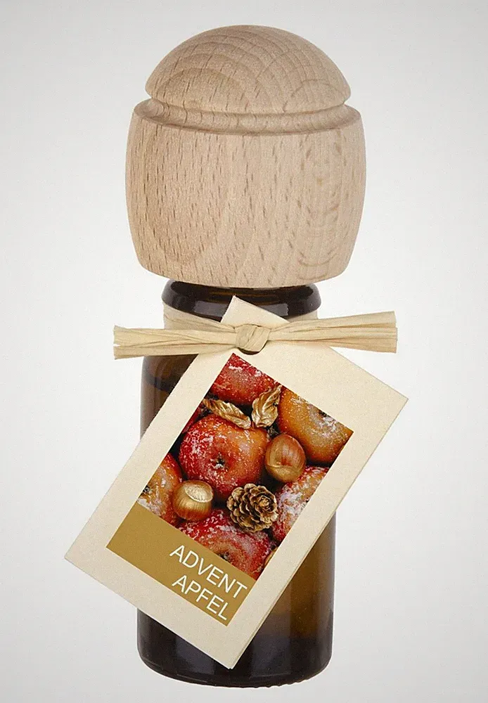 Piccolino Raumduft Duftöl Adventapfel mit Buchenholzkopf Diffuser Parfümöl 10 ml