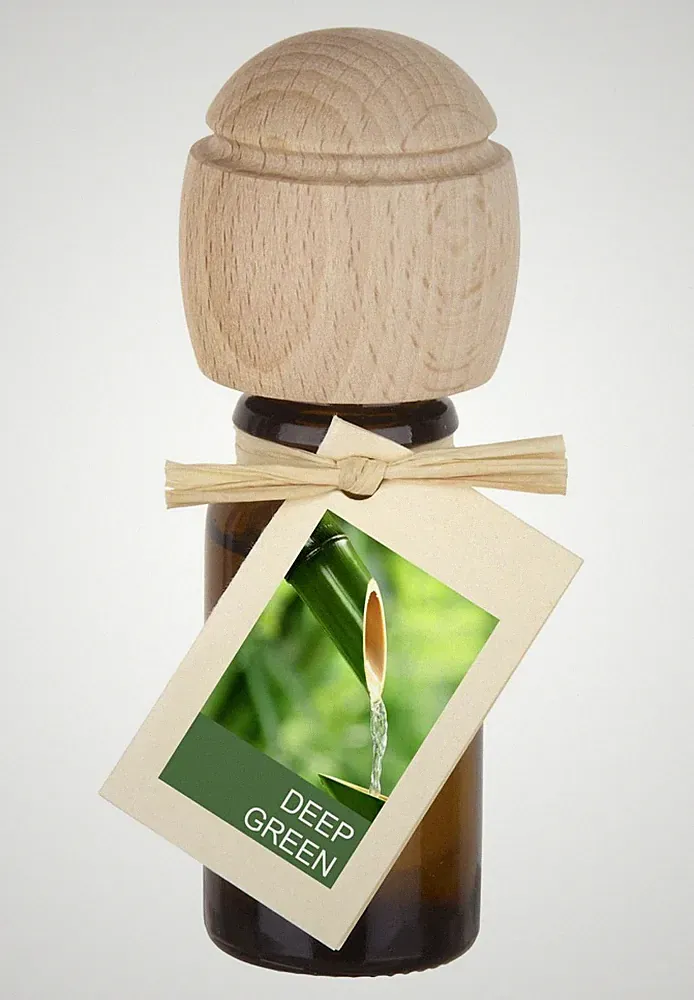 Piccolino Raumduft Duftöl Deep Green mit Buchenholzkopf Diffuser Parfümöl 10 ml