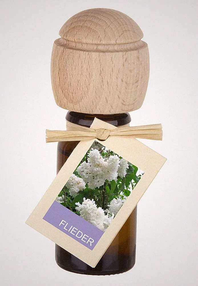 Piccolino Raumduft Duftöl Flieder mit Buchenholzkopf Diffuser Parfümöl 10 ml