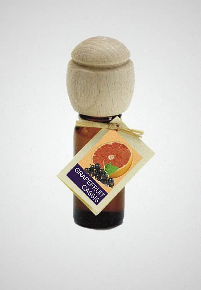 Piccolino Raumduft Duftöl Grapefruit Cassis mit Buchenholzkopf Diffuser Parfümöl
