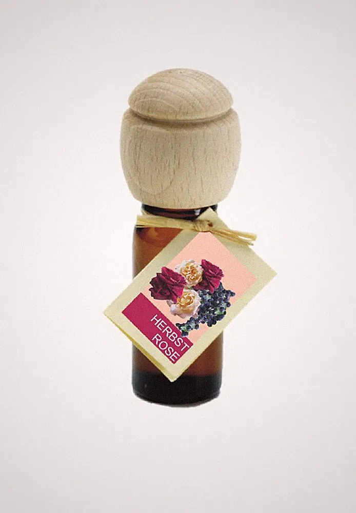 Piccolino Raumduft Duftöl Herbstrose mit Buchenholzkopf Diffuser Parfümöl 10 ml
