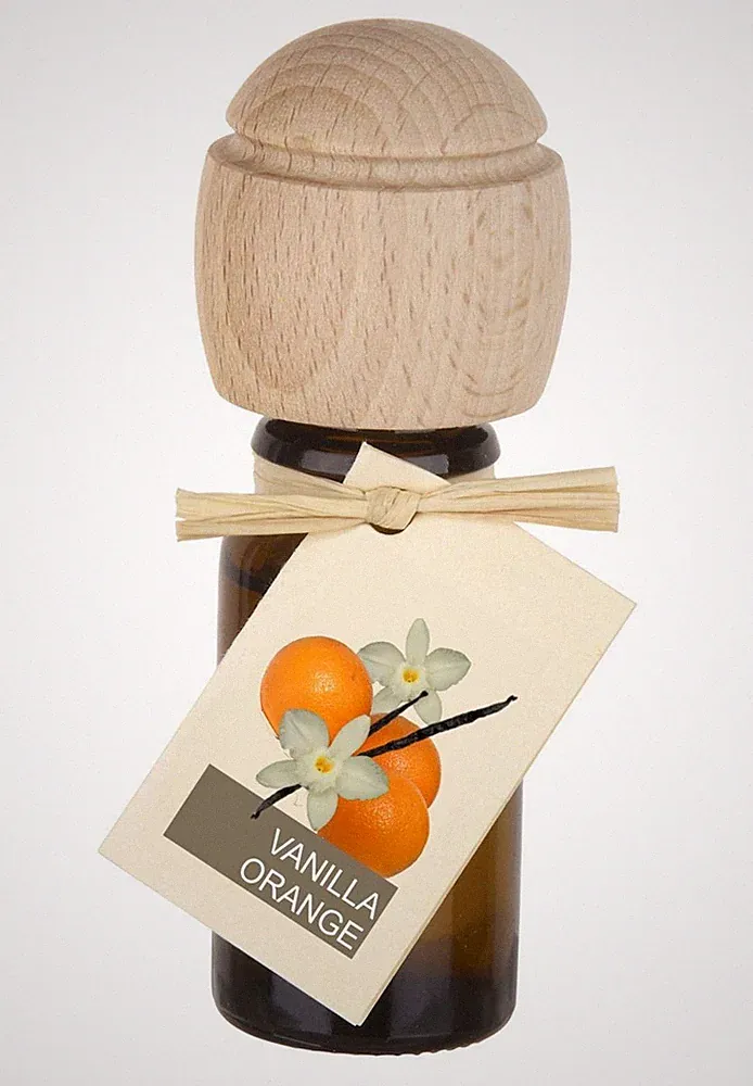 Piccolino Raumduft Duftöl Vanilla Orange mit Buchenholzkopf Diffuser Parfümöl 10