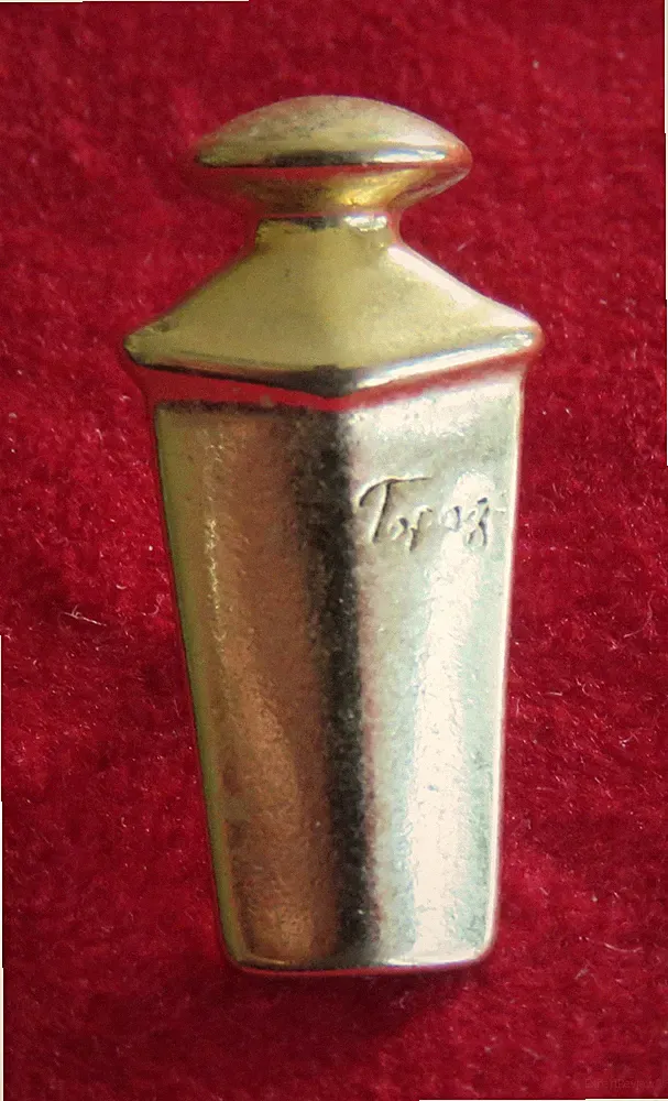 Pin: Parfumflakon Tapage von Avon Metall vergoldet