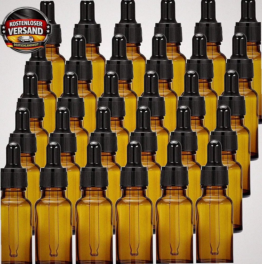 Pipettenflasche 20ml Braunglas mit Glaspipette für ätherische Öle Parfums