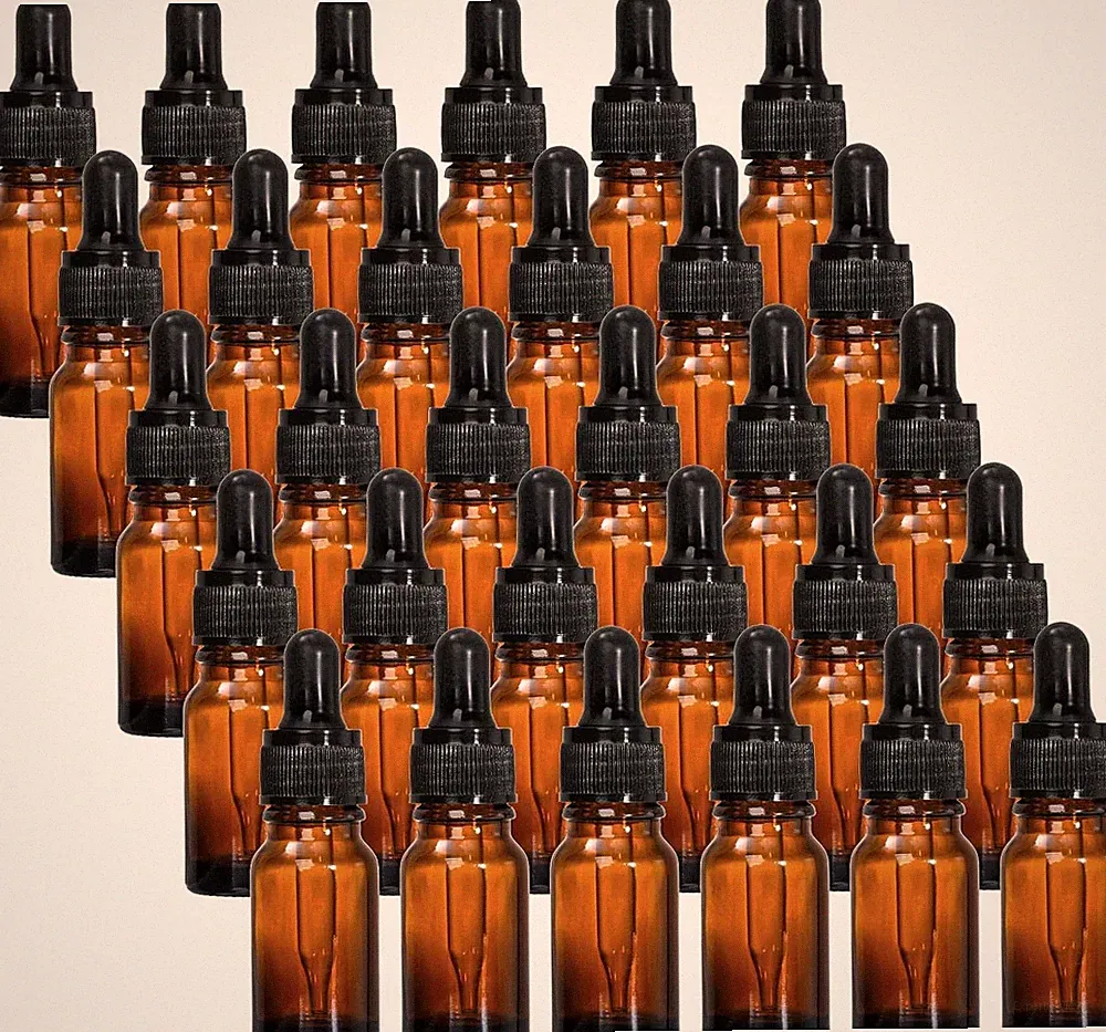 Pipettenflasche Braunglas 10ml 30 Stück mit Glaspipette für Öle Parfum Extrakte
