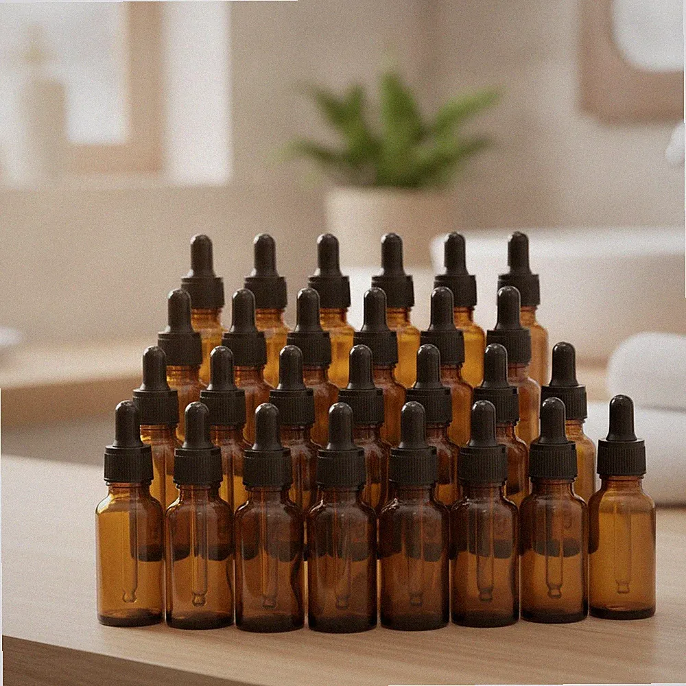 Pipettenflasche Braunglas 20ml 30 Stück Parfümflasche mit Deckel Reusable