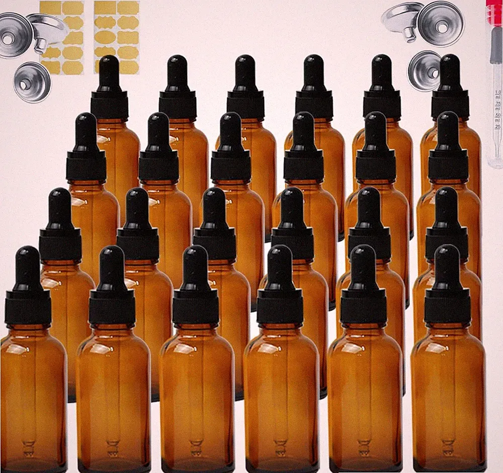 Pipettenflaschen 30ml Braun 24 Stück für Öle Parfüm Flaschen Set