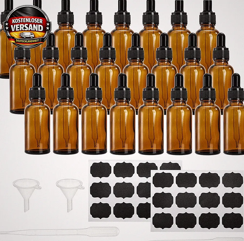 Pipettenflaschen 30ml Braunglas Tropfflaschen für ätherische Öle Parfüm Flüssigk