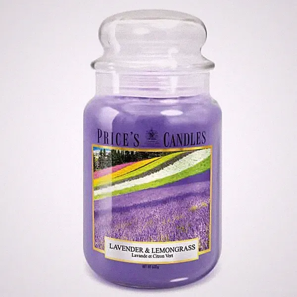 Price's Candles Duftsammlung Lavendel & Zitronengras große Glaskerze