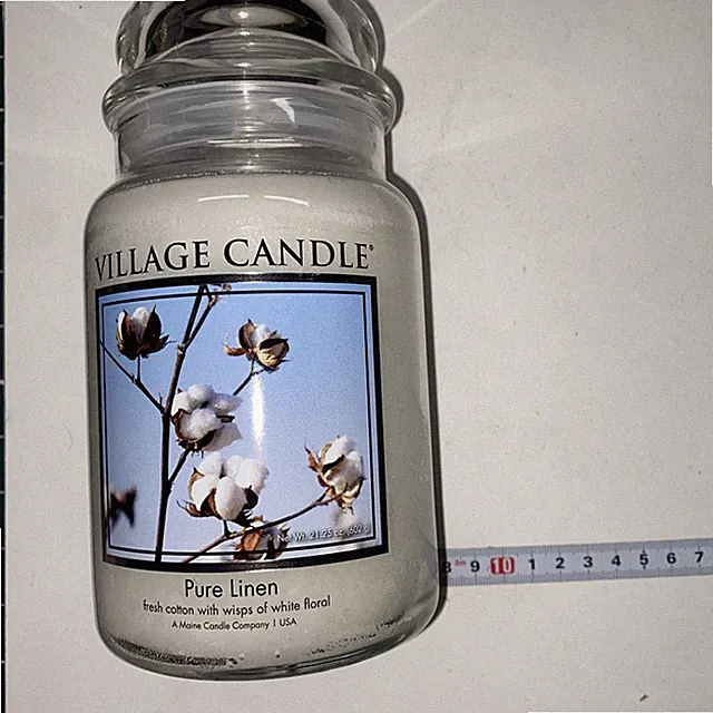 Pure Linen Kerze groß Glas Dorfkerze frische Baumwolle weiß sauber Duft