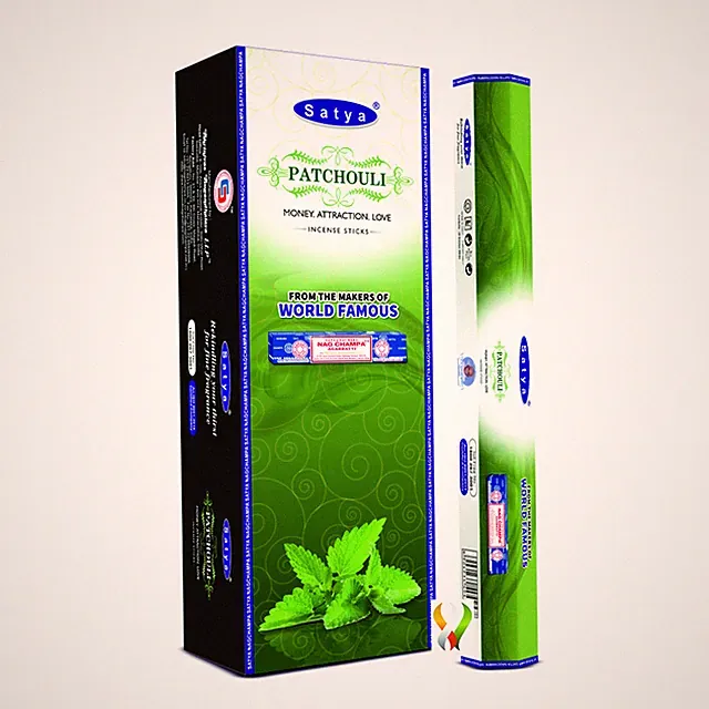 Räucherstäbchen 9 Zoll grün Bio Kräuter Patchouli Duft 20 Stäbchen Harz Box 6 Stück