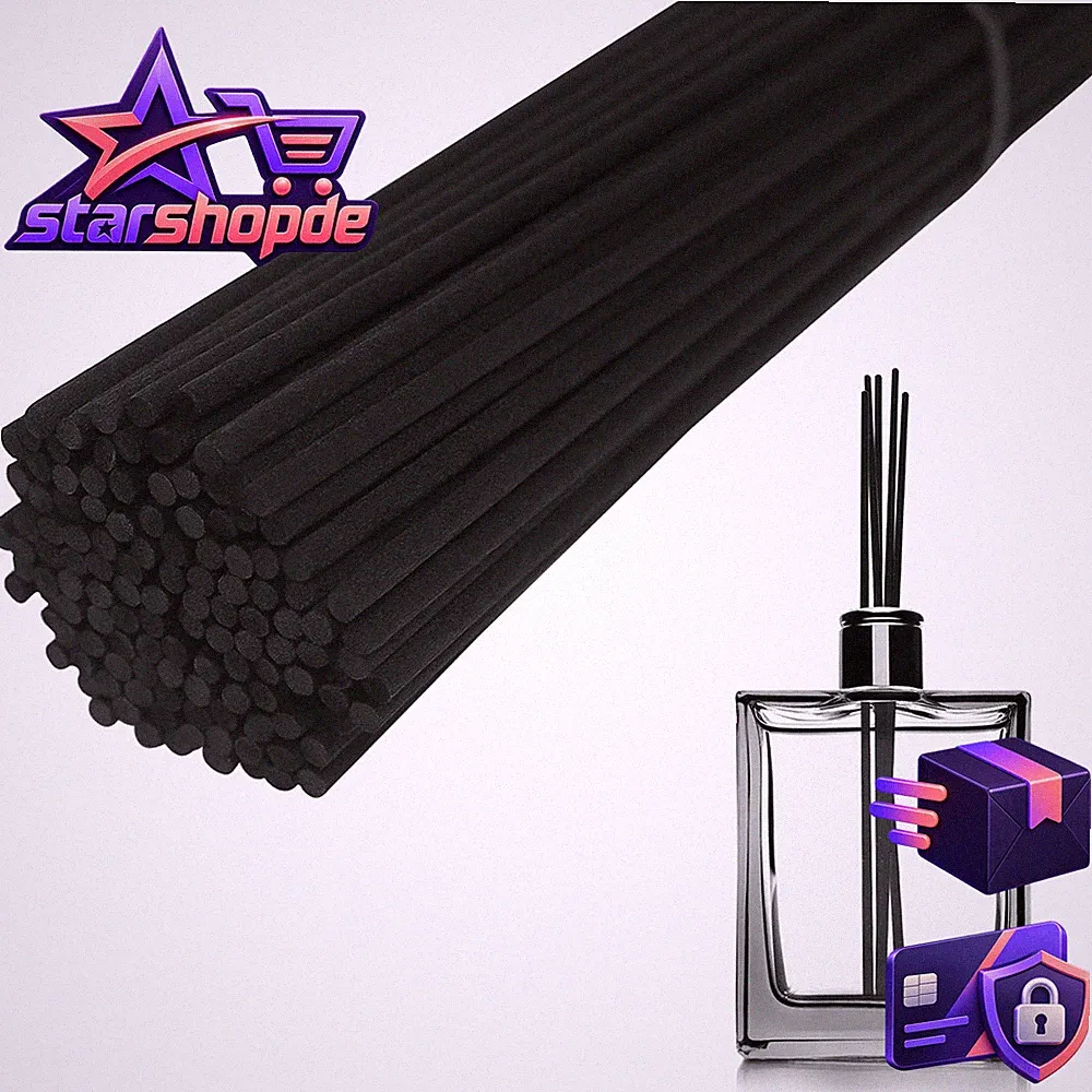 Rattanstäbchen Raumduft 150 Stück Diffusor Stöcke 24cm Schwarz Aroma Öl