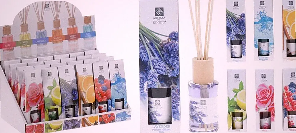 Raumduft 1 Stück ca. 30 ml 6 Sorten unsortiert Lavendel, Lemon, Blue Water